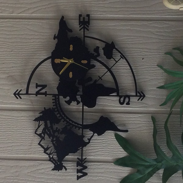 World Cardinal Points Wall Clock - Etsy
