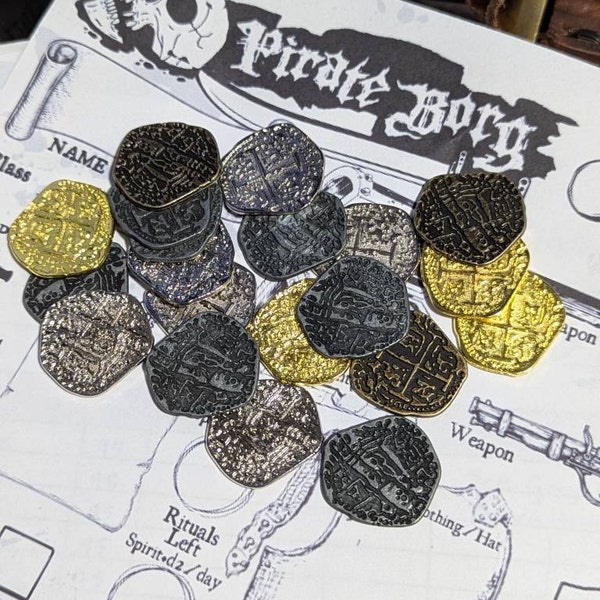 Metal Pirate Coins - 30 Gold and Silver Spanish Doubloon Replicas ...