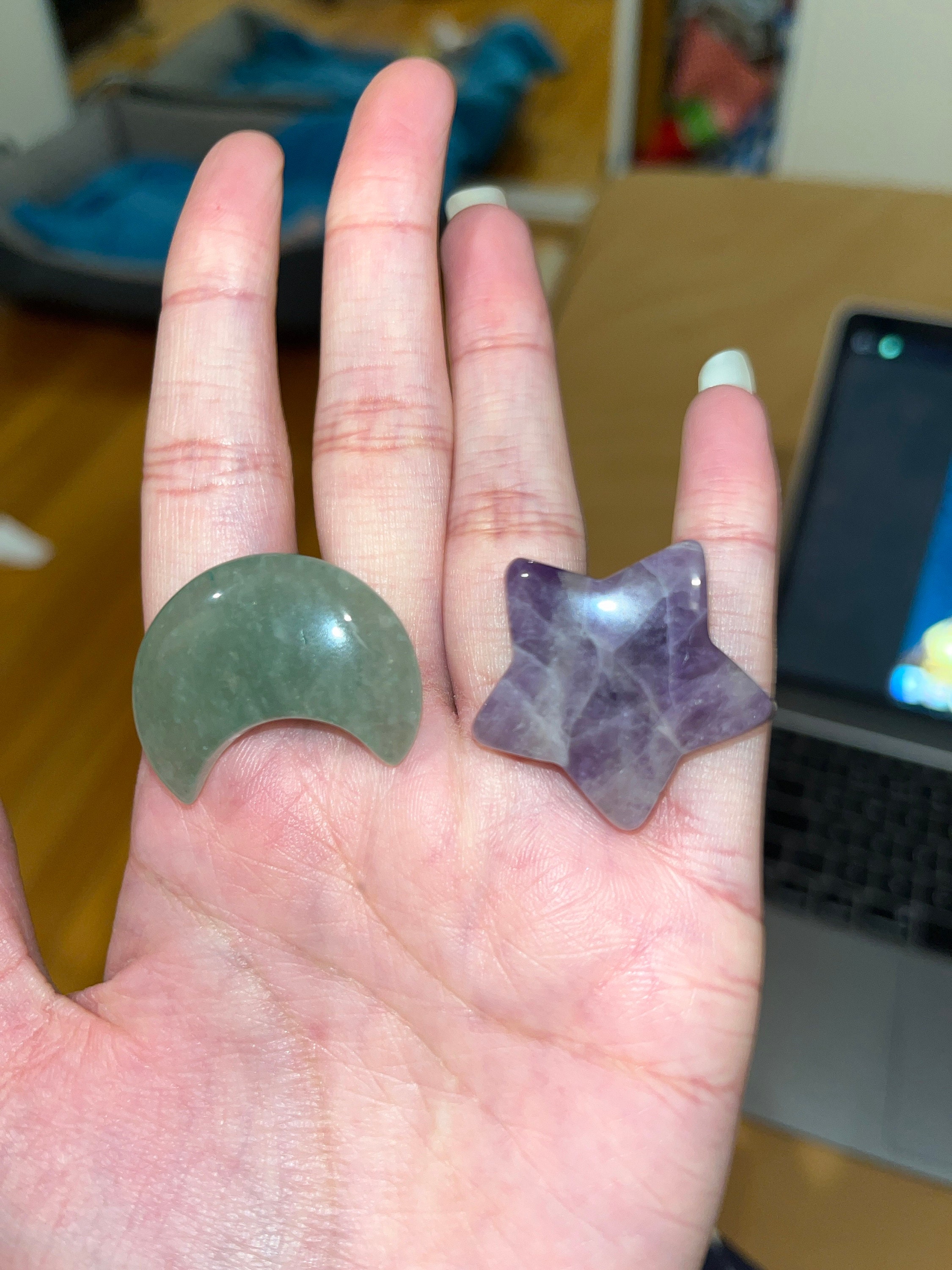 Crystal Car Vent Clips Crystal Star Moon Car outlet decoration, natural quartz car parts, car crystal, car gifts
