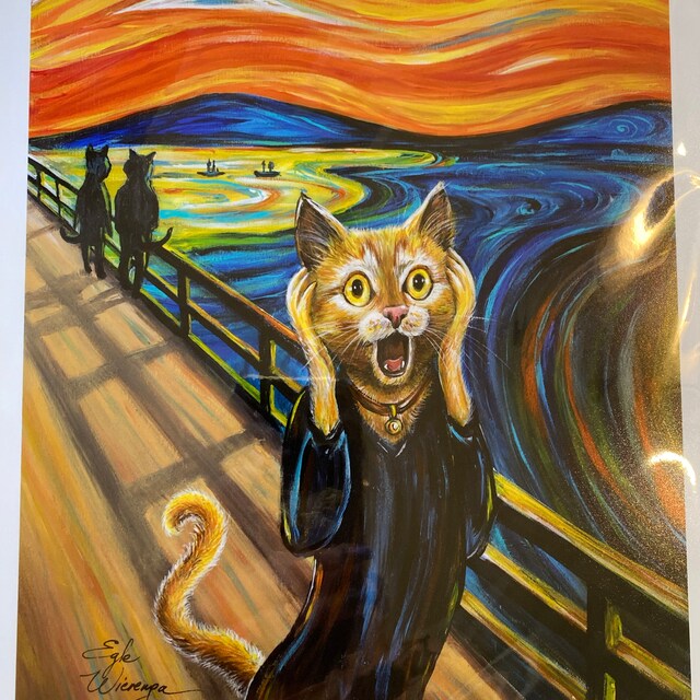 ゴヴィンダー ナズラン 絵画 ジクレー 版画 猫 アート 動物 美術品 絵 猫の絵画をジークレーの版画で制作したゴヴィンダー・ナズランの猫の絵