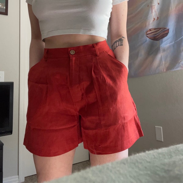 Carmen Linen High Waist Shorts With Tie Belt For Women Lightweight Airy Summer Essential main image 1