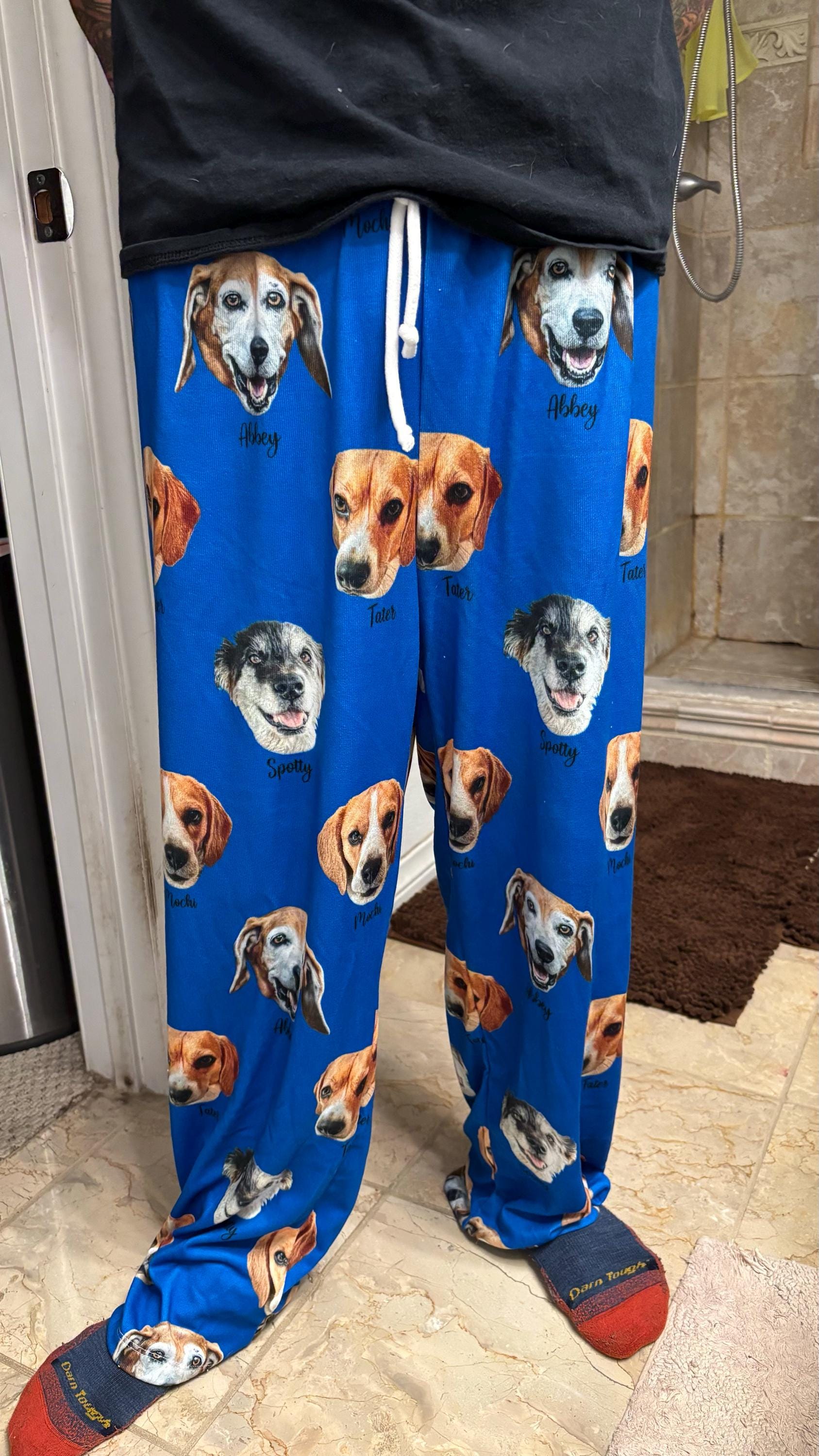 Custom Pet Portrait Pajama pants Using Pet Photo + Name Custom Dog Personalized Pajama Pants Photo Pants Dog Dad Dog Mom Gift