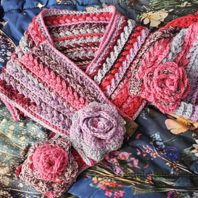A customer's finished Snowy Wheat Stitch Puff Crochet Beanie Pattern