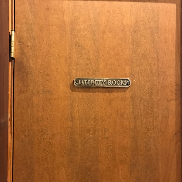 Utility Room Door Sign Available in Three Finishes - Silver Nickel ...