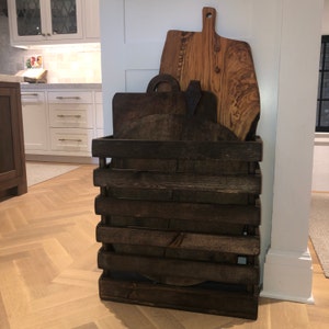FARMHOUSE CRATE Rustic Reclaimed Wood Dark Walnut Farm House Wall Shelf ...