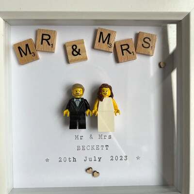 Hand Made Personalised 'mr & Mrs' LEGO WEDDING Frame - Etsy