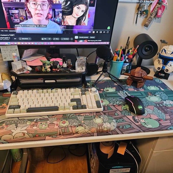 Kawaii Frogs Desk Mat, Large Gaming Mousepad Xl, Cute Mouse Pad Anime ...