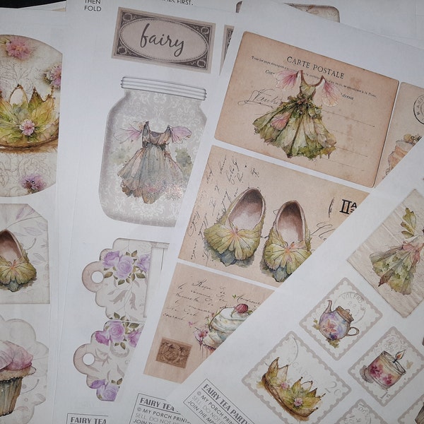 Junk Journal, Fairy, Tea Party, ADD ON Kit, Fairytale, Fairies, Magic ...