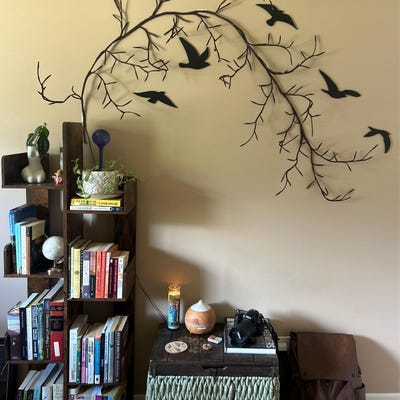 Wooden Triangle Wall Art, Large Wood Tiles Home Decor, Geometric Shapes ...