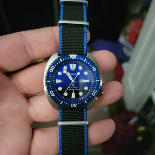 Cinturino Orologio In Cordura Nero Fondo Pelle 24mm Kevlar Tela Nato 416 Watch