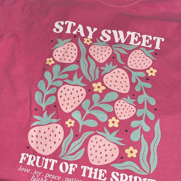 Boho Christian Strawberry Shirt Fruits of the Spirit Bible Verse Shirt ...