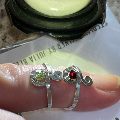 Custom Birthstone Toe Ring Sterling Silver Swarovski Crystal Custom ...