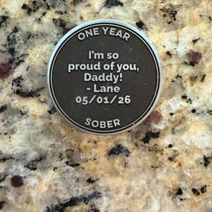 Customer photo for Custom Tent on Peaceful Lake sobriety coin review