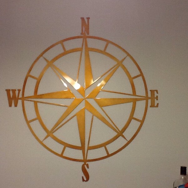 Vintage Nautical Compass Rose - Metal Wall Art - Nautical Compass Retro ...
