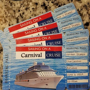 Carnival Cruise Printable Ticket Boarding Pass Customizable | Etsy