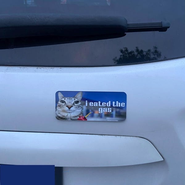 I Eated the Gas | Funny Cat Meme Sticker, Waterproof Vinyl Bumper ...