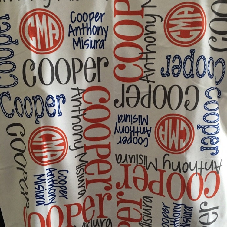 Monogram Baby Blanket- Boy Blanket- Personalized Baby Blanket- Swaddle Receiving Blanket- Baby Shower Gift