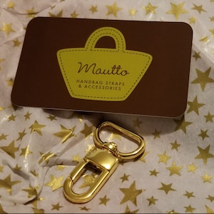 Luggage Tag / Bag (or Charm) Clips for Louis Vuitton (LV) - 2 Sizes - Gold  or Nickel, Style #16, Swiveling Hook/Clasp - Handbag Accessory