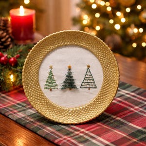 クリスマスツリーの刺繍パターンPDFダウンロード、手刺繍、即時