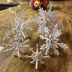 Snowflake Rustic Farmhouse 3-D Snowflake Set of 5 Painted or Unpainted ...