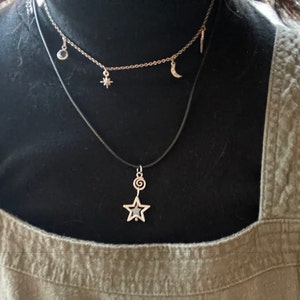 Cord Necklace- Black/Star main image 1