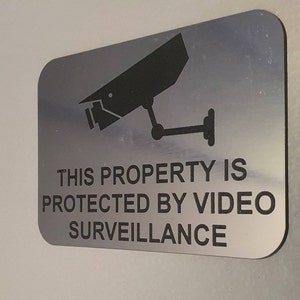 VIDEO SURVEILLANCE SIGN 10CM X 7CM BLUE/WHITE SECURITY CCTV WARNING SIGN 