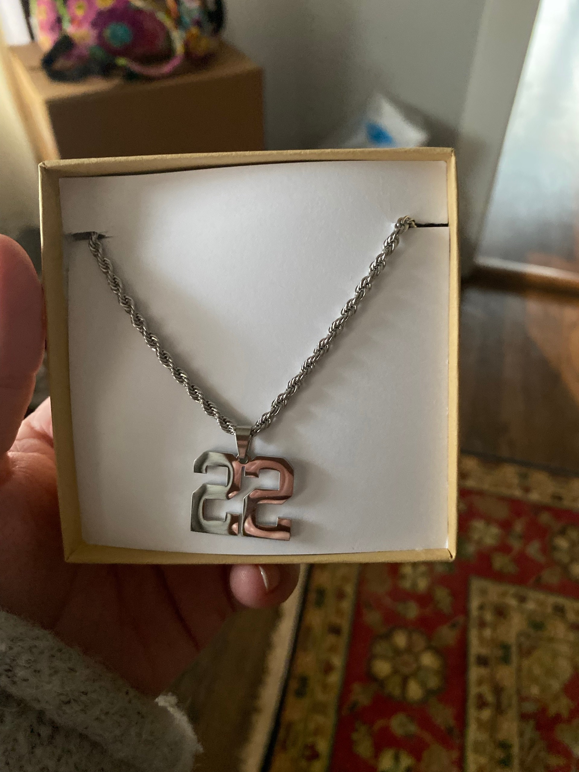 Baseball Player Number Pendant Necklace • Personalized Jersey Number Necklace for Boys • Baseball Player Gift • Kids Sports Number Necklace