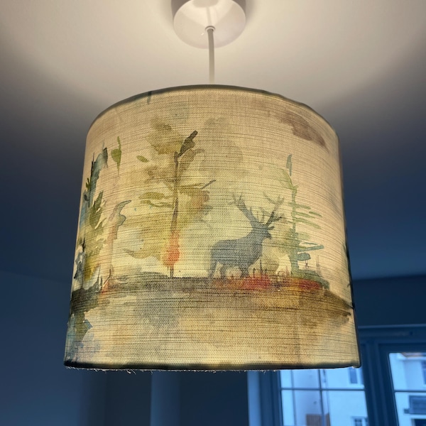 Wilderness Handmade Lampshade, Stag Lampshade, Table Lampshade, Ceiling ...