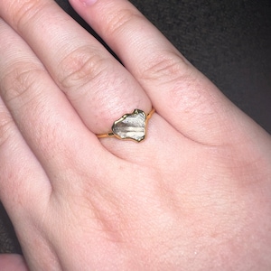 Customer photo from Deanna, Raw Smoky Quartz Ring in Yellow Gold, Silver, and Rose Gold