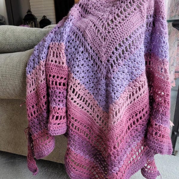 CROCHET PATTERN - Rose Sienna Triangle Shawl Written Pattern Instant ...