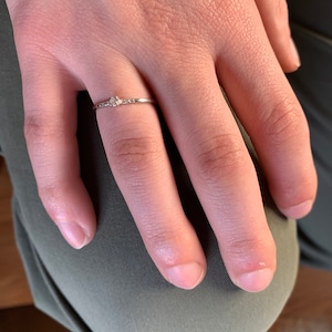 925 Sterling Silver Delicate Promise Ring for Her, Dainty & Simple ...