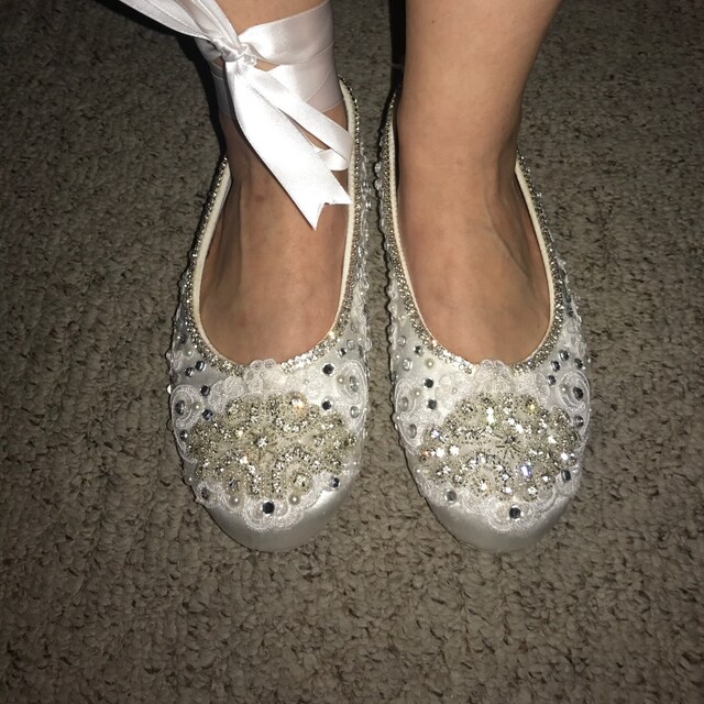 bridal ballet slippers ivory