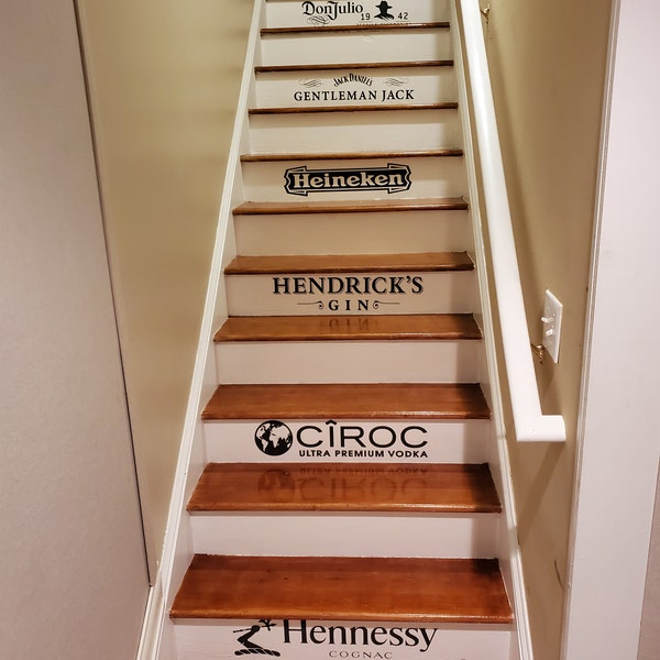 Stair Decals, Liquor Stair Risers, Bar Wall Border, Bar Stickers ...