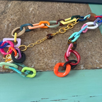 Candy Rainbow Statement  Necklace