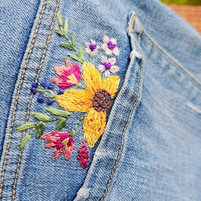 Stitch Embroidery ,bag Stick ,flower Embroidery Pattern, DIY Clothes ...