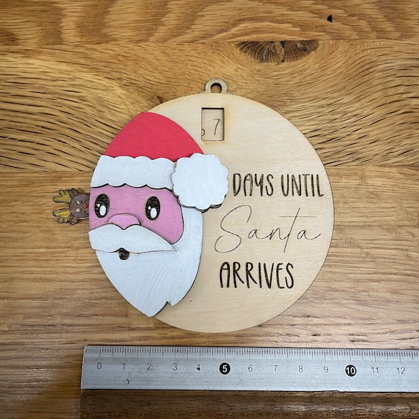 3D Santa Countdown Ornament | Reindeer Lever Slider | Countdown to ...