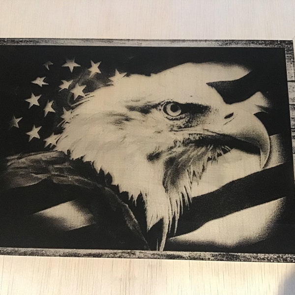 Glowforge Digital Laser Ready Design File - Eagle Flag Painted Acrylic ...