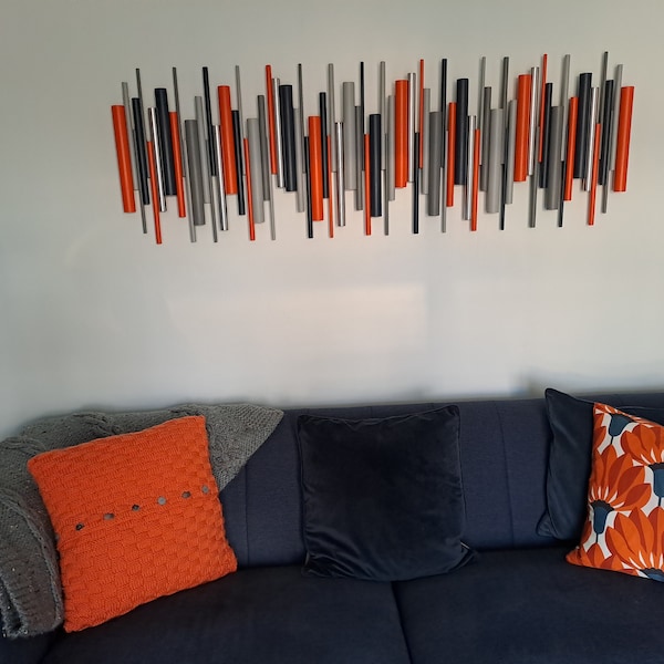 Blue Orange Wall Art Orange 3D Wall Decor Modern Wall Decor