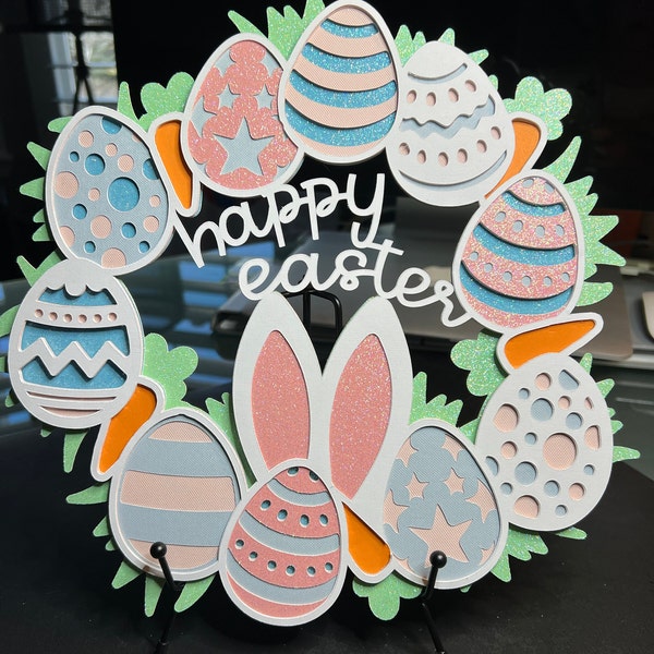 3D Happy Easter Wreath- Mandala Layered Digital Cut File - Etsy