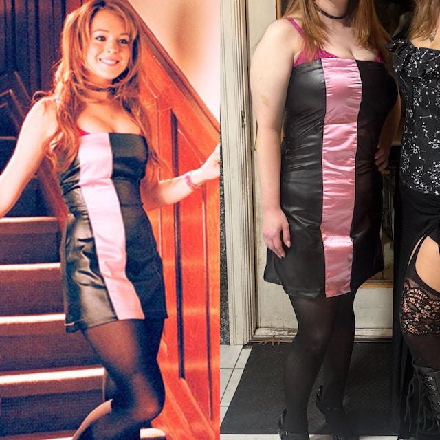 open lace back dress Mean Girls 2024 Cady Heron Purple Dress Set Party Carnival Halloween  Cosplay Costume main image 1