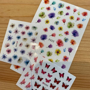 Nail Art Water Decals Stickers Transfers Spring Flowers Floral - Etsy