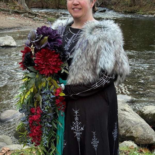 Norse Runes Dress: Long Sleeve Viking Midi Dress - Etsy