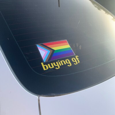 Progress Pride Flag Vinyl Decal Sticker - LGBTQ POC Transgender Inclusive, 2 Inch (2 Pack) - View #4
