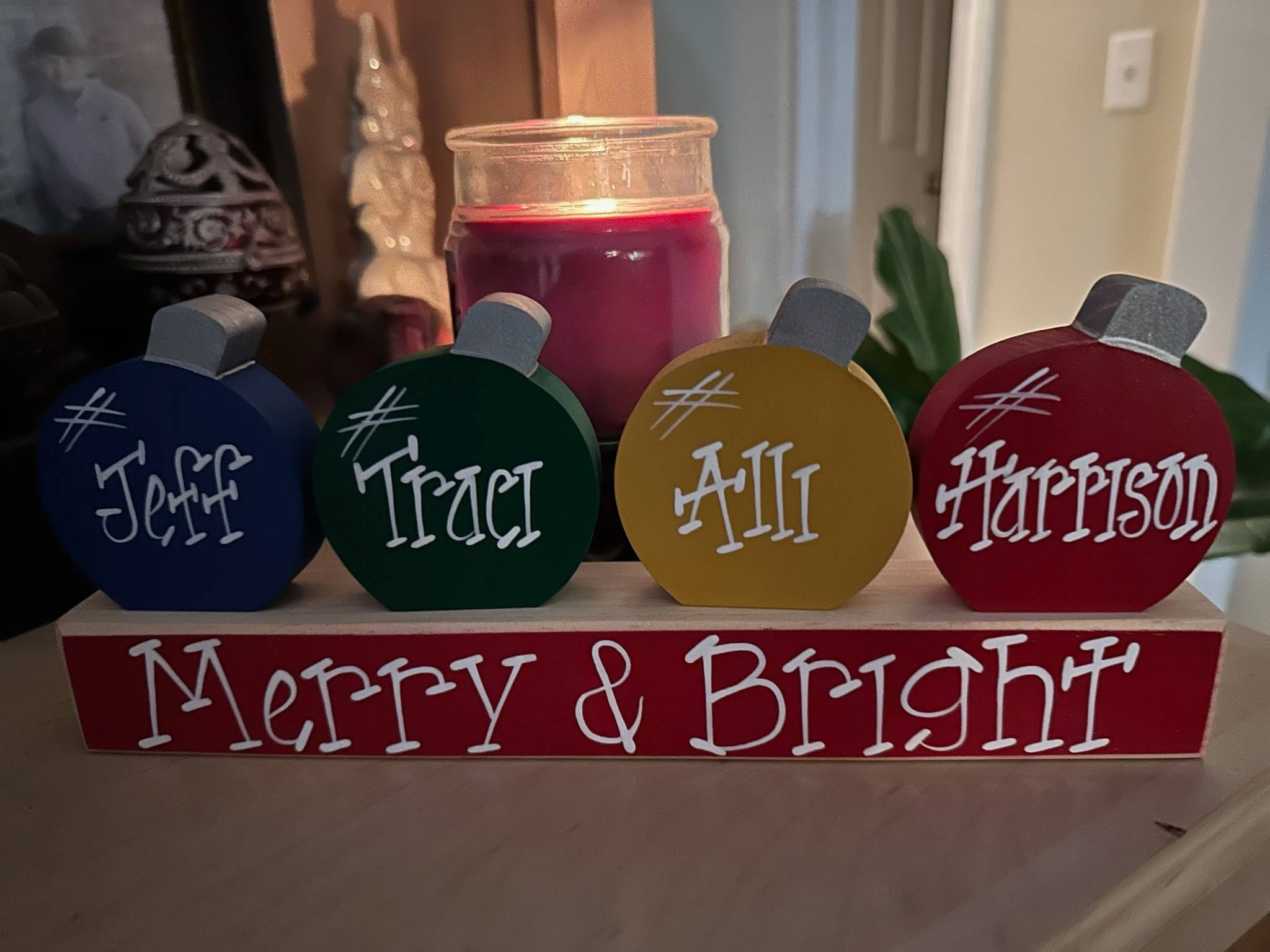 Personalized Family Christmas Ornament Block Set Custom Holiday Ornament Gift Holiday Decor Personalized Christmas Decoration Grandma Gift