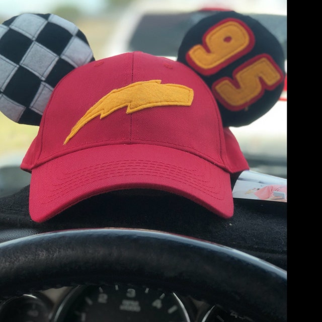 Lightning mcqueen hat with mickey ears sale