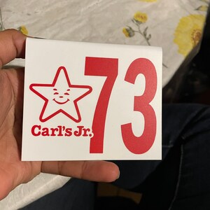 Carl's Jr Restaurant Table Number Classic Car Retro Dash Car