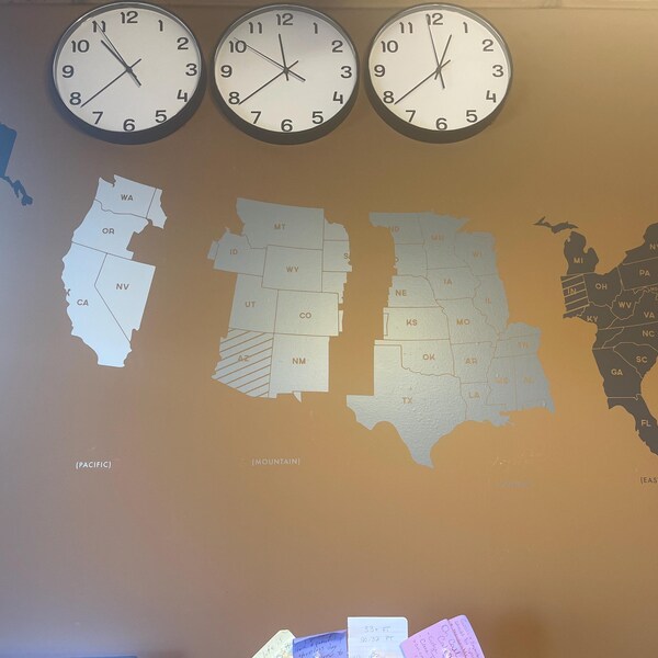 United States Time Zone Map Wall Decal – Multicolor Vinyl Art - Etsy