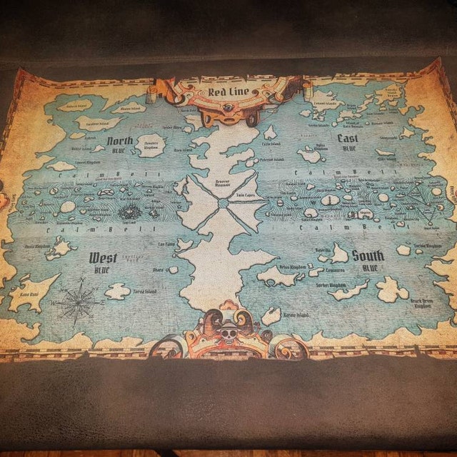 One Piece World Cloth Map Scroll - Inspired by One Piece - Geekify Inc