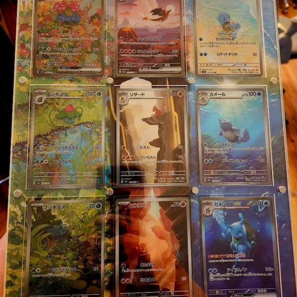 Pokémon 151 Starter Evolution Set Pokémon Card Display Frame Case ...