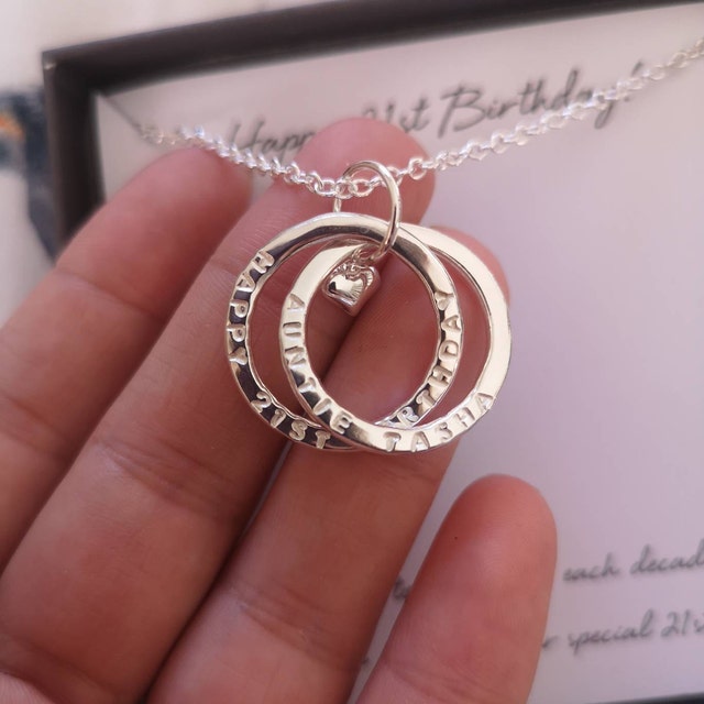 5 Russian Rings Necklace in Sterling Silver - MYKA